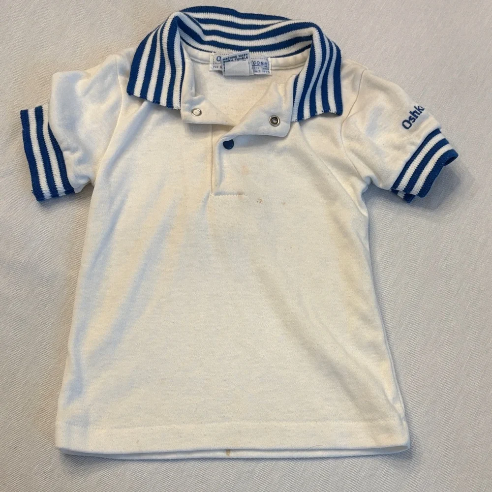 90s OshKosh B'gosh Kids Polo with Blue Stripes